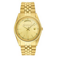 Men's 5th Avenue Gold-Tone Watch W/ Raised Stick Hour Marker